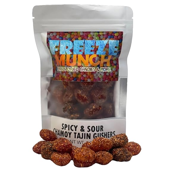 Sour Gushers, Super Sour Viral Gushers, Irresistable Extra Sour Gummy Candy, Blue Raspberry Flavor, Wild Cherry Flavor, Tiktok Viral Candy Sweet & Sour [Choose The Flavor & Size] (4 oz, Chamoy Tajin Enchiladas)