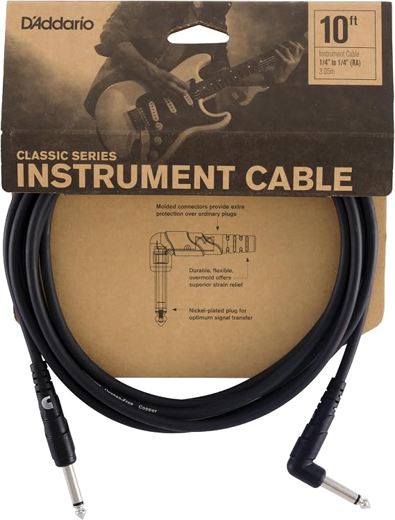 Planet Waves D'Addario Guitar Cable - Classic Series Instrument Cable - 1/4 Inch Plug 1/4 Inch Plug - 3,048 Counter - Pack of 1
