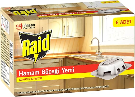 Raid 6 Adet Kokusuz & Pratik Hamam Böceği Yemi (1 x 6 Adet)