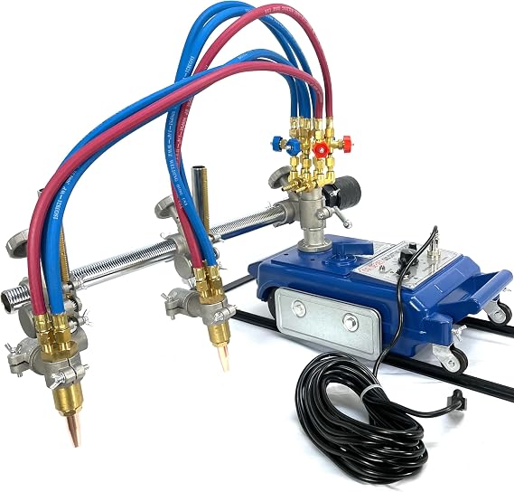 BLUEROCK CG-100 Double Cutting Straight Line Gas Track Torch Kit - Motorized Burner Cutter Machine w/ 12' Track