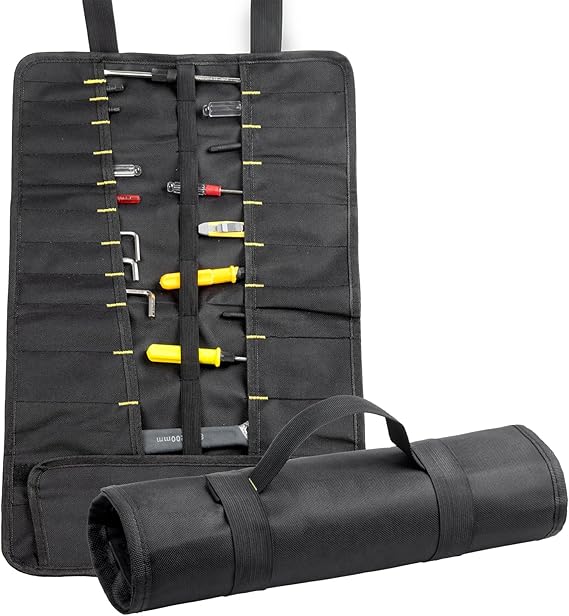 Without Tools for Wrench Screwdriver Pliers Roller compartments Organisers/Canvas roll up Pouch for Men/Small Socket Wallet
