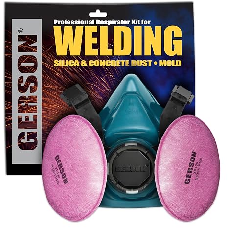 GERSON NIOSH P100 Welding Respirator Mask Industrial Face Mask Kit, Large
