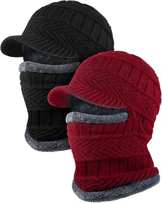 Syhood 23 Pcs Winter Knitted Balaclava Hat Warm Cycling Ski Mask Face Covering Hat Neck Gaiter for Winter Outdoor Sports