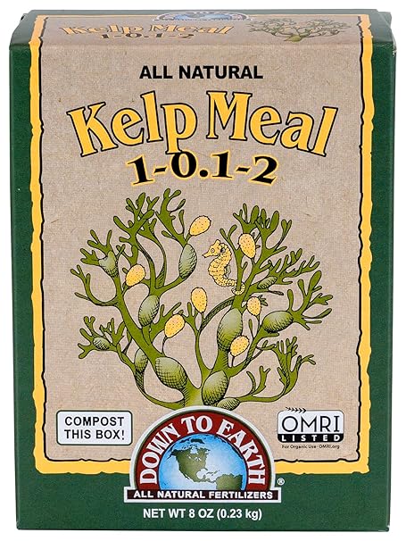 Down To Earth All Natural Fertilizers Organic Kelp Meal - Plant Food with Seaweed Ascophyllum nodosum, Potassium and Trace Minerals 1-0.1-2, 0.5 lb