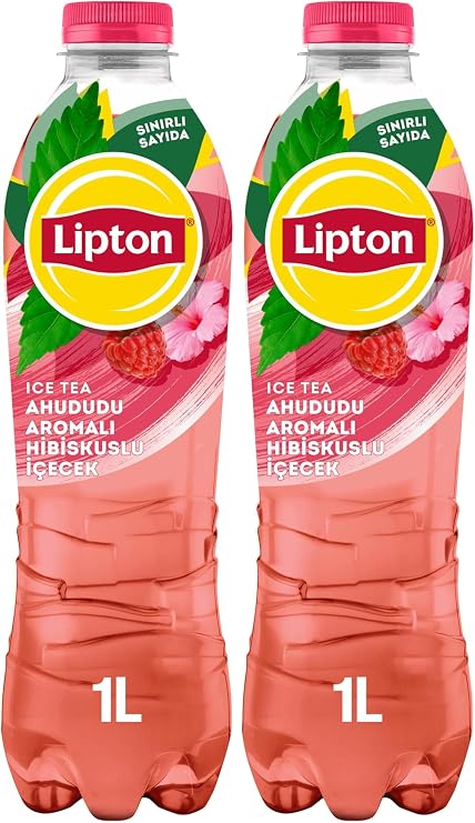 Lipton Ice Tea Ahududu Hibiskus Aromalı Soğuk Çay, Pet, 1 Litre (2 paketi)