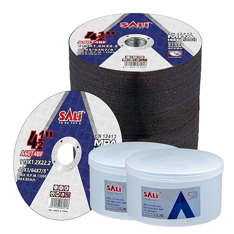 SALI 100 Pieces Cutting Disc Cut Off Wheel 4 1/2x 3/64 x 7/8" Cutting Wheels 4-1/2" Inch for Metal & Stainless Steel, Applies to 4.5 Angle Grinder Cutting Wheel Aggressive Cutting