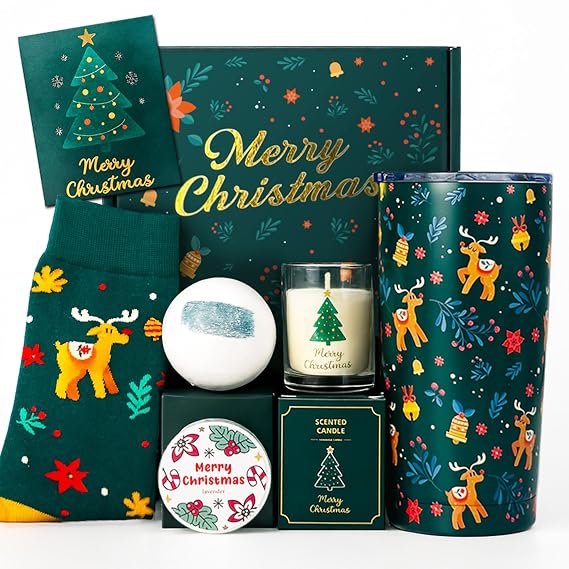 Christmas Gifts for Women 2027 Secret Santa Gifts for Women | Unique Christmas Gift Basket, Xmas Gift Set for Mom Coworkers Teacher Sister Wife Best Friend White Elephant W Tumbler