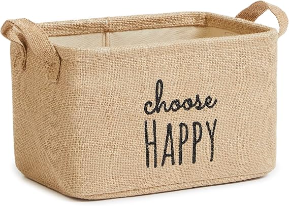 Ocean Home Textile Choose Happy Printed Basket //30x21x18