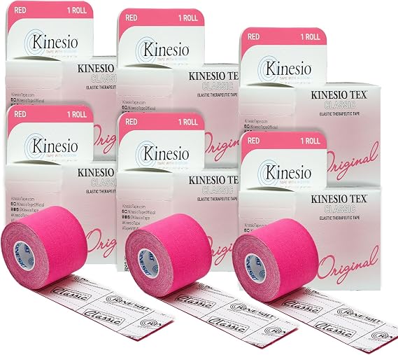 Kinesio Taping - Elastic Therapeutic Athletic Tape Tex Classic - Red 2 in. x 13 ft - 6 Pack