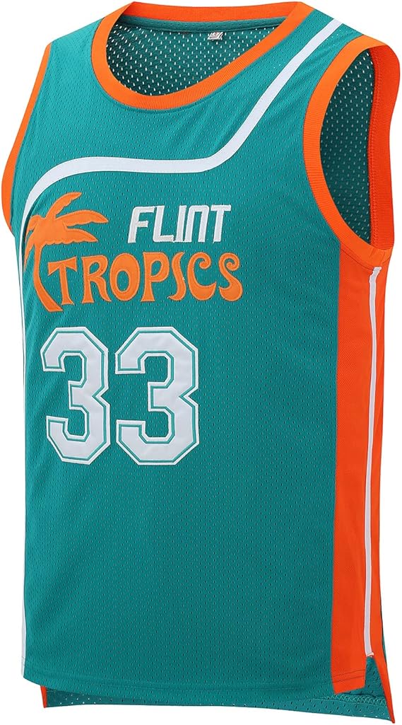 Flint Tropics Jersey Moon #33 Basketball Jerseys,90S Hip Hop Jersey S-L
