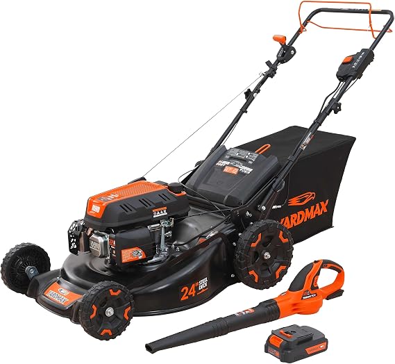 24 in. 201cc Electric Start Select PACE 6 Speed CVT High Wheel RWD 3-in-1 Gas Walk Behind Self Propelled Lawn Mower w/Blower