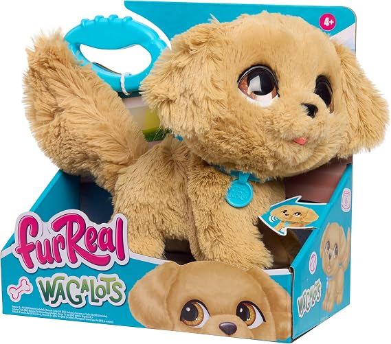 Just Play furReal Wag-A-Lots Golden Retriever, etkileşimli, 20,3 cm büyüklüğünde, yürüyen ve konuşan pelüş oyuncak, 4 parça, pelüş hayvanlar, 4 yaşından itibaren çocuk oyuncağı