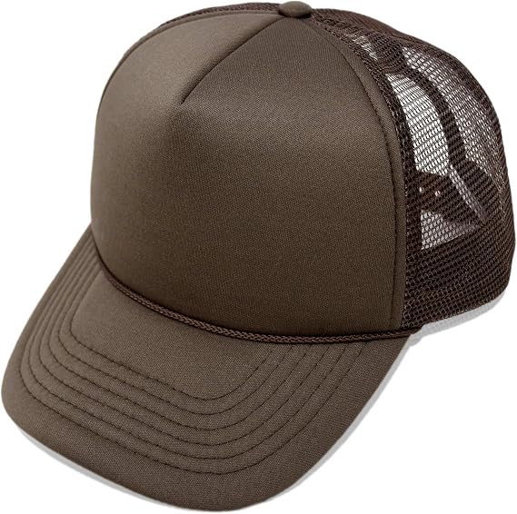 Trucker Hat Mesh Cap Solid Colors Lightweight with Adjustable Strap Small Braid