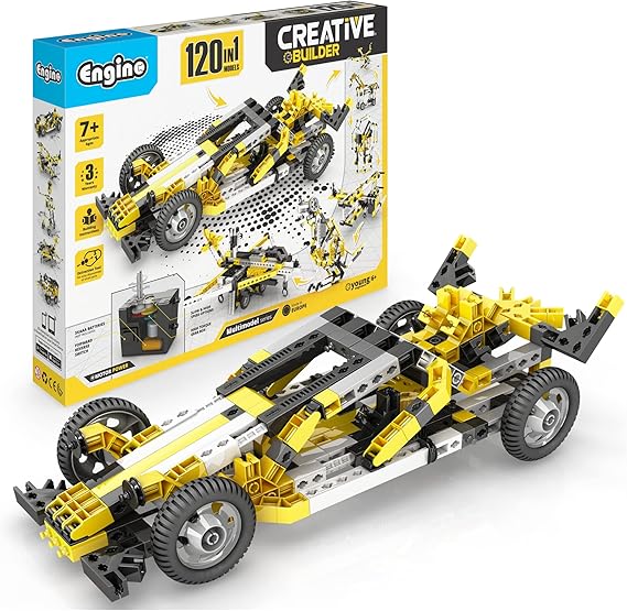 ENGINO: Creative Builder - 120-In-1 Multimodel Series, Toy Vehicles Brick Set, Motorized, Snap Assembly Construction, Young Engineer STEM Kit, Kids 7+
