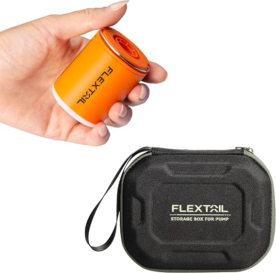 Flextailgear Tiny Pump 2X Orange Bundle with Protective Organizer Mini Storage Box