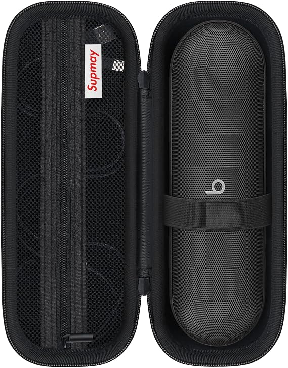 Hard Carrying Case for Beats Pill (2024 release) - Portable Bluetooth Speaker, Wireless Portable Speaker Protection Case with Mesh Pocket for Charging Cables, Black