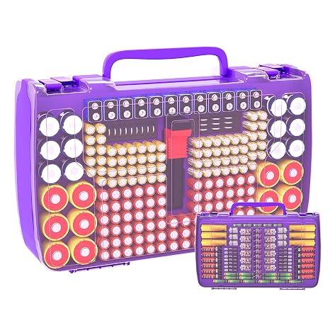 Battery Organizer Storage Case with Tester for 269 Batteries, Double Sides