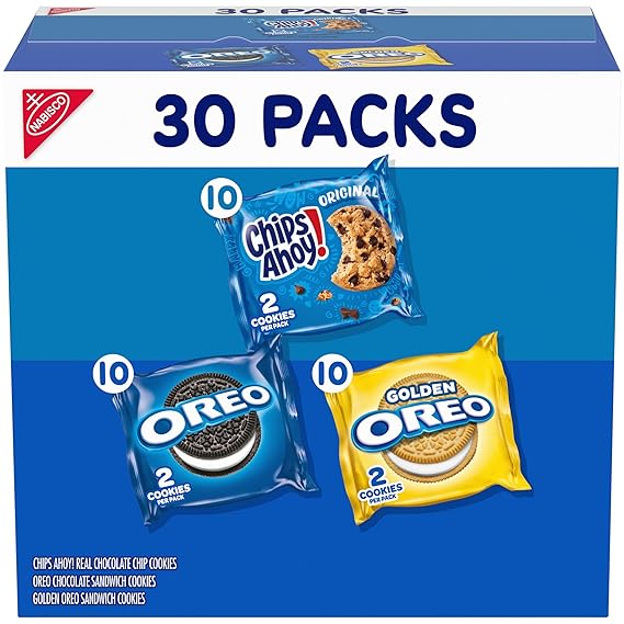 Nabisco Sweet Treats Cookie Variety Pack OREO & CHIPS AHOY!, 30 Snack Packs