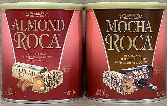 KC Commerce Almond Roca 10 Ounce Canister Variety Pack (Original and Mocha)