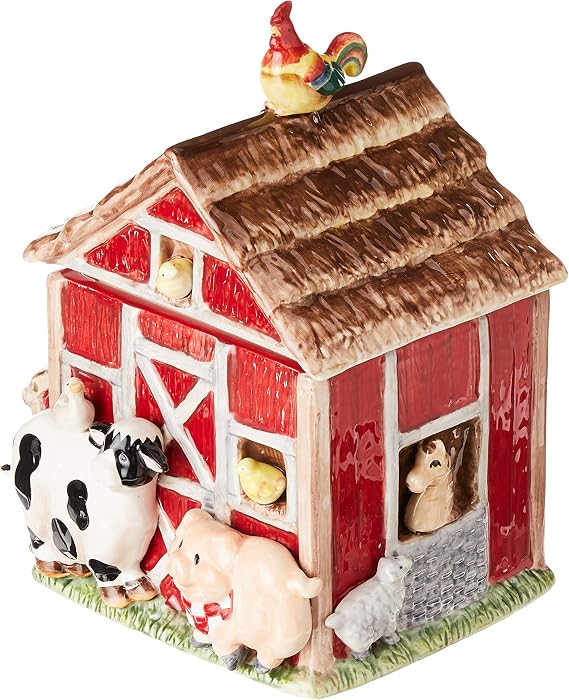 Appletree Design Barn Yard Cookie Jar, 10-3/8-Inch