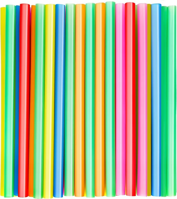 50 Pcs Jumbo Smoothie Straws, Disposable Plastic Colorful Boba