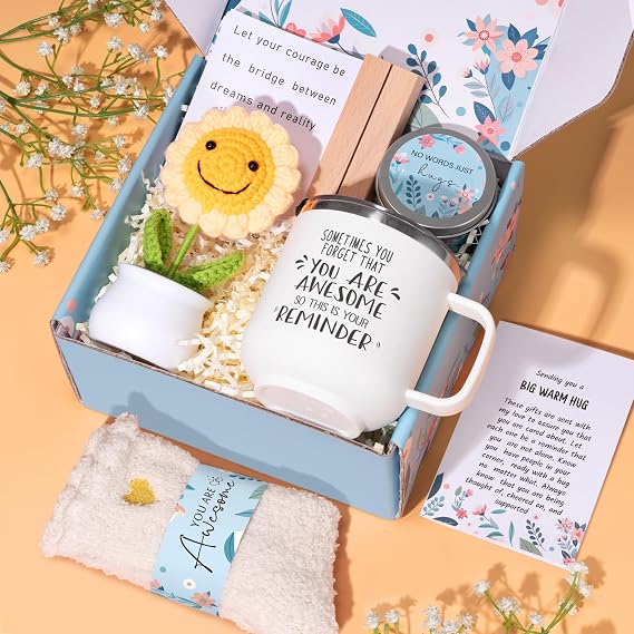 Get Well Gifts for Women, After Surgery Recovery Gifts, Sunflower Gifts for Women Gifts Baskets Feel Better Soon, Birthday Gift Thinking of You Care Package for Mom Her Friend Sister Wife
