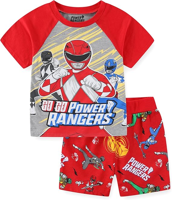 Power Rangers Boys Short Sleeve T-Shirt and Shorts Set for Toddler and Big Kids