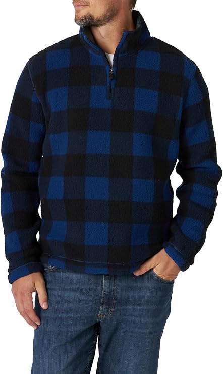 Wrangler Authentics Men's Wooly Fleece Quarter Zip Pullover