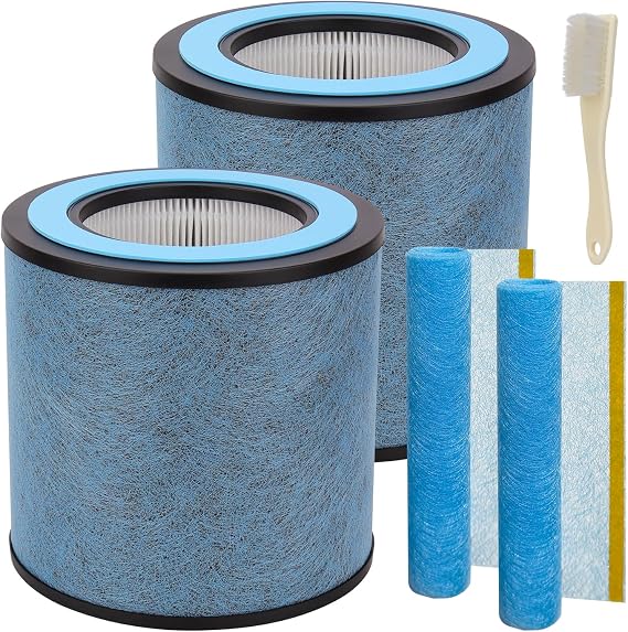 2 Pack HP152 Filters for Shar-k Neverchange Air Purifiers, True HEPA Replacement Filter for HP100 HP102 HP130 HP132 HP152 HC450 HC451 HC452 HC455, Includes Extra Pre-Filter Wraps & Cleaning Brush