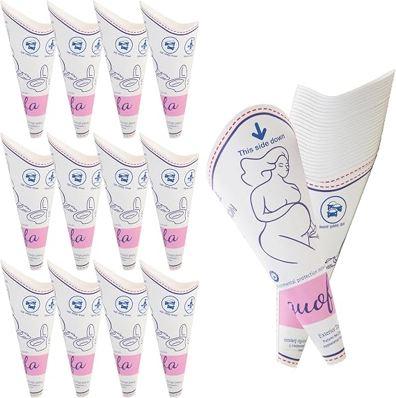 guofa Female Urination Device, Disposable Female Urinal Silicone Funnel Urine Cups for Women Waterproof Paper Standing Pee Funnel for Pregnant, Wounded, Travel, Camping, Outdoor Activitie