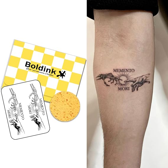 Skeleton Hand Temporary Tattoo,Realistic Fake Tattoos for Hand Arm