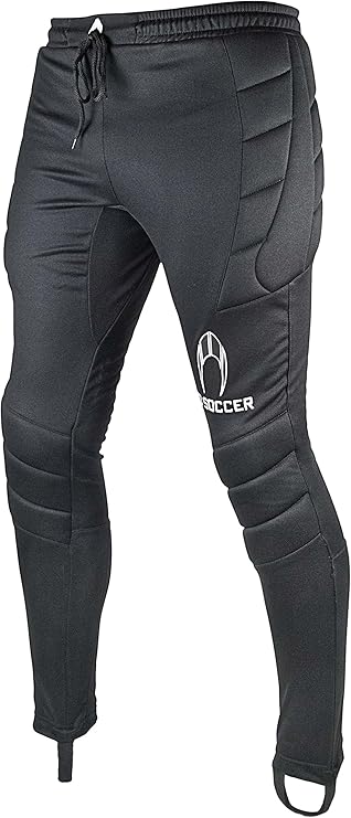 HO Soccer LOGO SR Goalkeeper Pants, Full-Length Padded Goalie Soccer Pants, Extended hip and knee padding to offer excelent protection, Black, Size XL