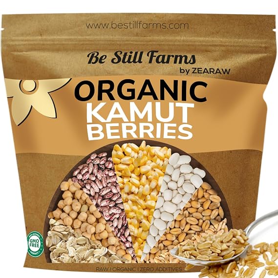 Organic Kamut Wheat Berries Khorasan 4.8lb - Ancient Whole Grain Bulk