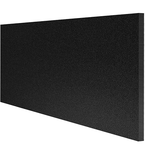 HDPE Plastic Sheet 1/2 Inch Thick 6" x 12", High Density Polyethylene Solid Board with Different Surfaces (Textured Front & Smooth Back), 0.5" Thick DIY Machining Panels for Home, Crafts (Black)