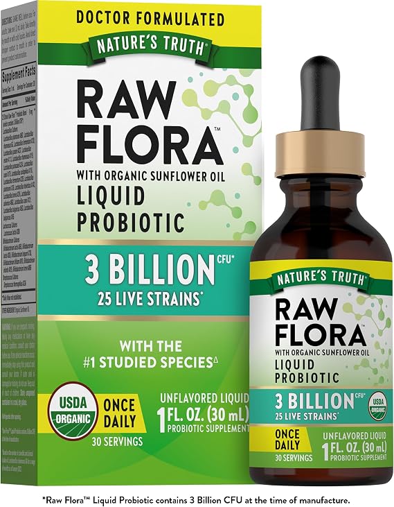 Raw Flora USDA Organic Liquid Probiotic | Doctor Formulated