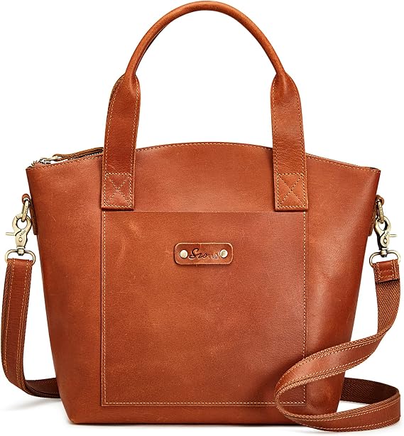 S-ZONE Genuine Leather Crossbody Bags for Women Tote Top-Handle Handbags