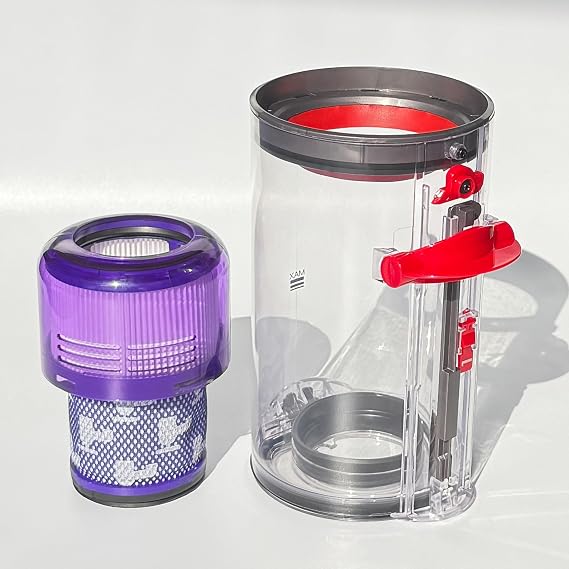 Upgraded 7.72in Large Dust Bin and Filter Replacement for Dyson V11 V15 | for V11 V15 SV14 SV15 SV22 Vacuum,Canister No.970050-01,Filter No.965443-01,Restore Suction, Leak-proof, Fixes Weak Cleaning
