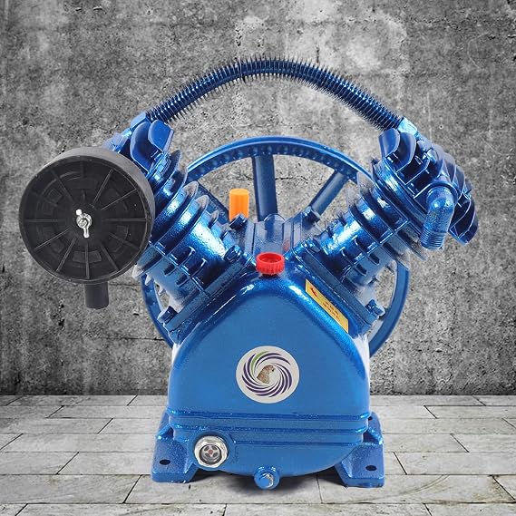 Air Compressor Pump,2.2KW 3HP 175PSI Dual Piston V Style Air Compressor Head Pump,Double Stage Twin Cylinder Air Compressor Pump Head