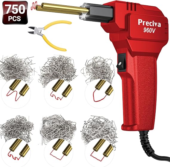 Plastic Welding Kit 50W,3s Instant Heating,4Shapes/750pcs Hot Staples