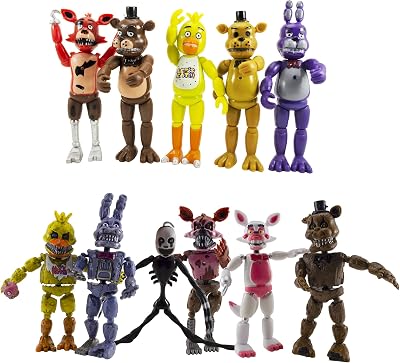 Toysvill FNAF Action Figures Set of 11pcs Inspired by Five Nights at Freddys Toys, Jointed Dolls Perfect Collection and Gift