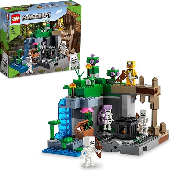 LEGO® Minecraft® Skeleton Dungeon Toy Making Set with Summoner and Cave Explorer for Children Ages 21189-8 and Over (364 Pieces)