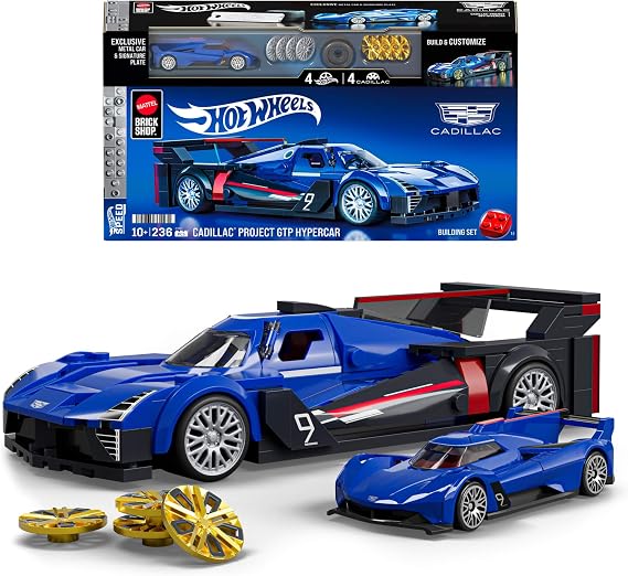 Mattel Brick Shop Hot Wheels Speed Cadillac, JFR89 | 236 Parça, Gerçekçi Detaylar, Özel Çıkartmalar, 1:64 Ölçekli Metal Araba, Yetişkin Koleksiyonerler ve Çocuklar 10+ Yaş