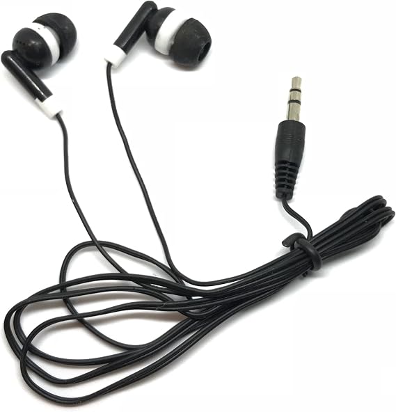 TFD Supplies Wholesale Bulk Earbuds Headphones 50 Pack for iPhone, Android, MP3 Player - Black