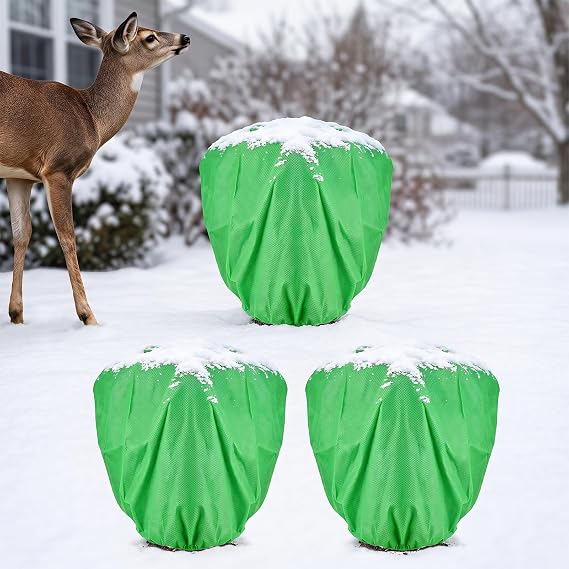 3Pcs 39.3x39.3" 70GSM Thick Plant Covers Freeze Protection for Winter Shrub