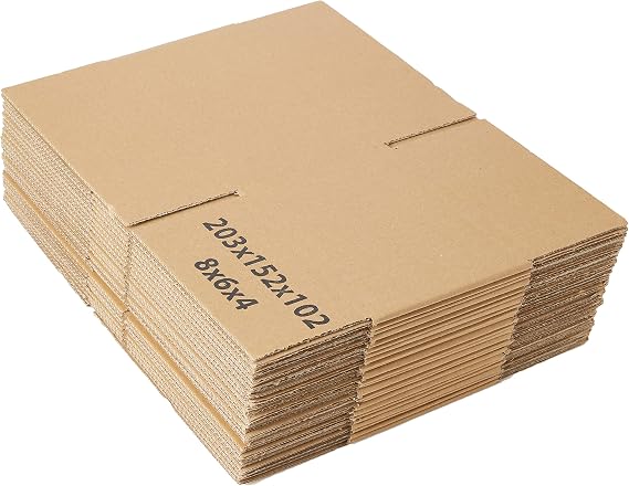 Triplast 203 x 152 x 102mm Small Single Wall 8x6x4" Shipping Mailing Postal Gift Cuboid Cardboard Boxes (Pack of 25)