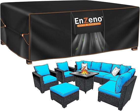Enzeno Patio Furniture Cover Outdoor Waterproof 90" L x 90" W x 35" H