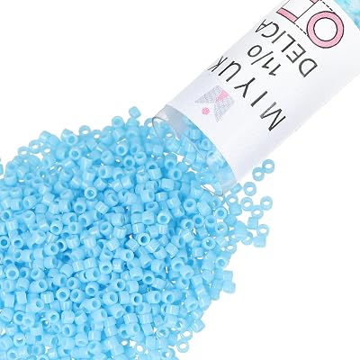 Miyuki Delica Seed Beads – Size 110 1.6 mm, DB0725, Opaque Turquoise, 7.2 g, Approx. 1440 Beads, Made in Japan