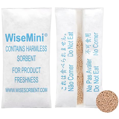 Wisesorb 3 Gram 2500 Pack Molecular Sieve Packets, Dessicant Packets, Dessicant Packs, Moisture Absorbers for Food Storage, Food Grade Desiccant Dehumidifiers