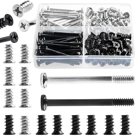 Case Fan Long Short Screws 160Pcs Long and Short Screw (#6-32x30mm, M5x10mm) PC Computer Chassis Fan Components Radiator Fan Cooling Fan Mount Screws Set Black and Silver