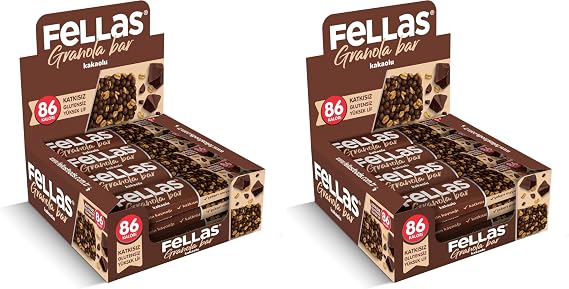 Fellas Granola Bar Kakaolu, 23 Gram, 12 Adet (2 paketi)